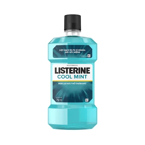 Nước súc miệng diệt khuẩn giữ hơi thở thơm mát Listerine Coolmint 750ml