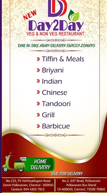 Day2Day Restaurant menu 