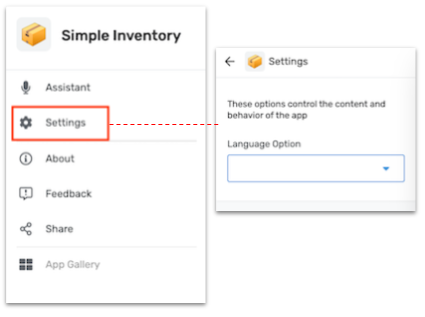 Setting menu added when User Settings are set to Show