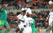 Ntsikelelo Nyauza of Orlando Pirates challenges for the ball during the Absa Premiership match against Baroka FC at Peter Mokaba Stadium on August 22, 2017 in Polokwane, South Africa. 