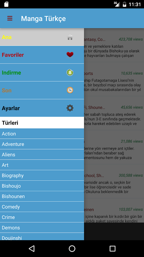 Android application Manga Türkçe screenshort