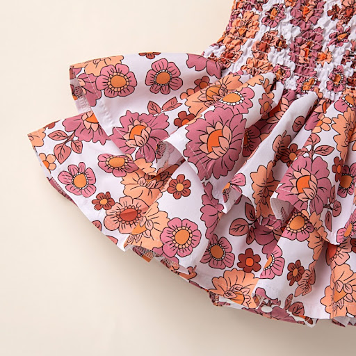 Title 7, Girls Small Floral Flounce Sling Triangle Jump...