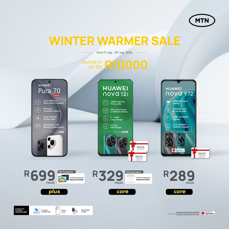 MTN's deals on Huawei smartphones include fabulous free gifts.