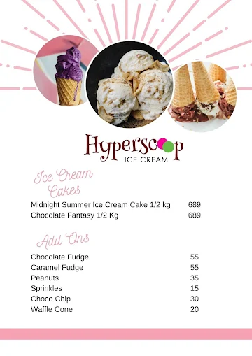 Hyperscoop Natural And Premium Ice Creams menu 