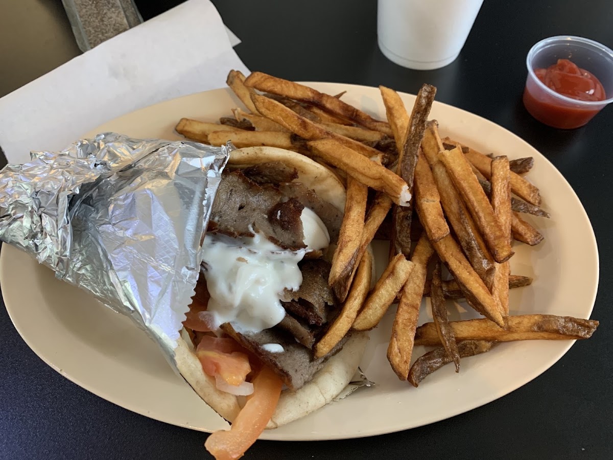 10/10 Gyro!! And their fries are homemade and incredible. Everything on the menu can be made gluten free! A must have!