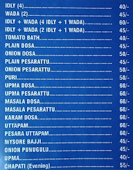 Poorna Tiffins menu 2