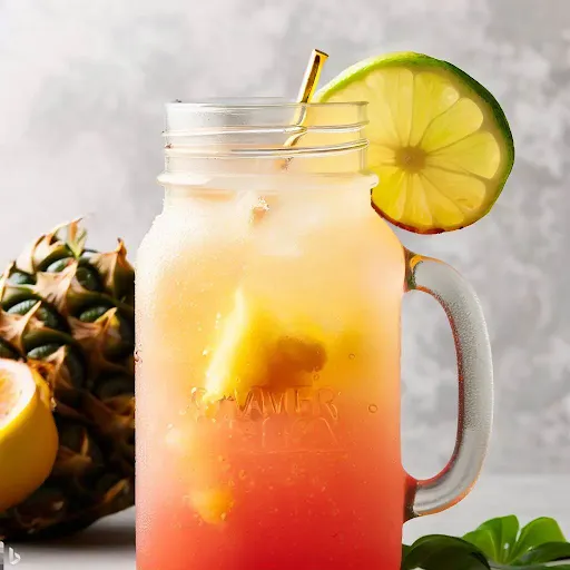 Guava Pineapple Punch Mocktail [450 Ml, Mason Jar]