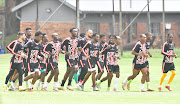 TS Galaxy players go through their paces. Galaxy host Chippa United in the Nedbank Cup quarterfinals at Mbombela Stadium on Sunday.