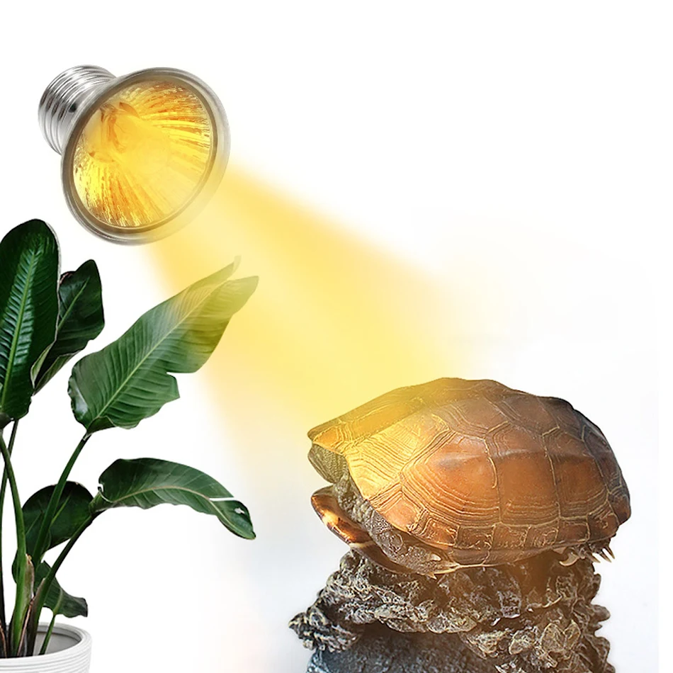 25/50/75W UVA+UVB 3.0 Reptile Lamp Bulb Turtle Basking UV Light Bulbs Heating Lamp Amphibians Lizards Temperature Contro