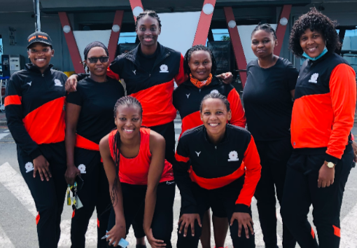 Some of the Spiders Netball Club players are, back from left, Anelisiwe Nosilela, Niki Jebese (president), Pamela Chuku, Zolisa Naka (head coach), Sbongiseni Dlova, Zukelwa Cwaba. Front from left, Zubenathi Mfazwe and Onela Rwexane.