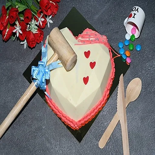 Pinata White Heart - Chocolate Truffle Cake(Pinata)