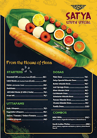 Satya South Special menu 1