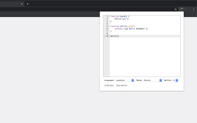 code paste chrome extension