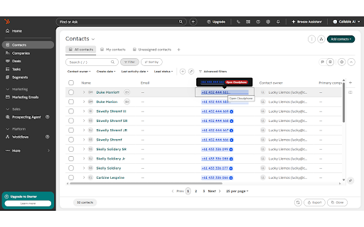 Callable click-to-dial screenshot 2