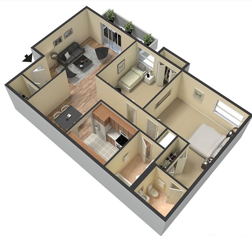 Rendered B1-P Floorplan Diagram