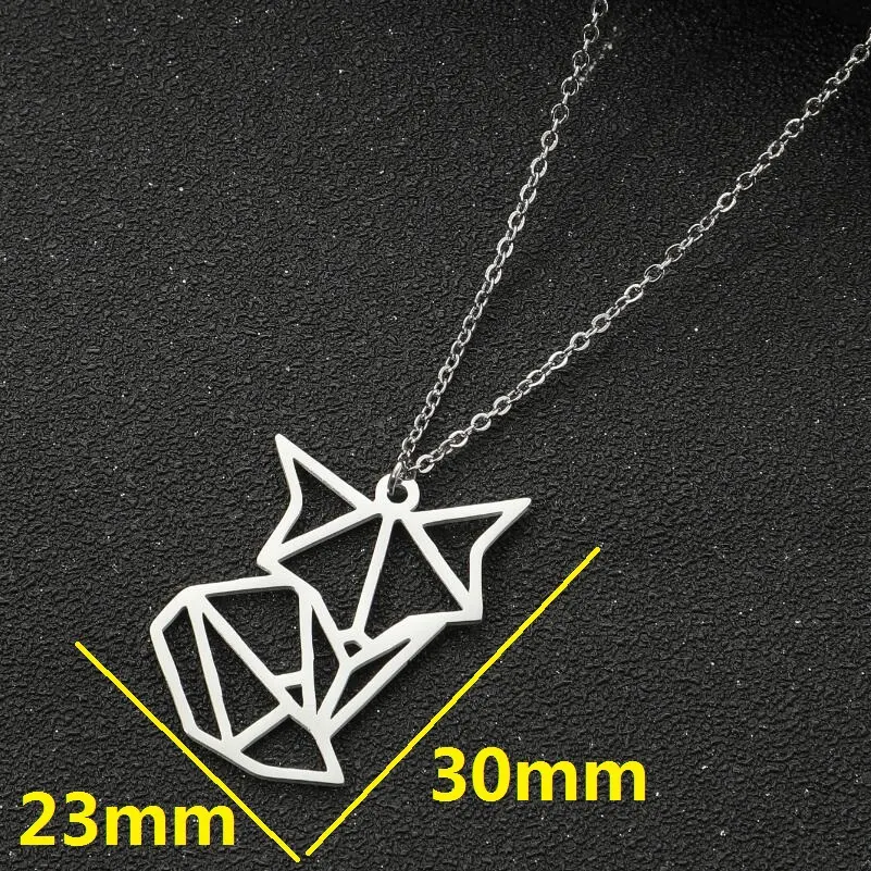 RVS Fox hanger, veelzijdige origami kleine dier sieraden. Een perfecte accessoire voor dierenliefhebbers, stijlvol en uniek.