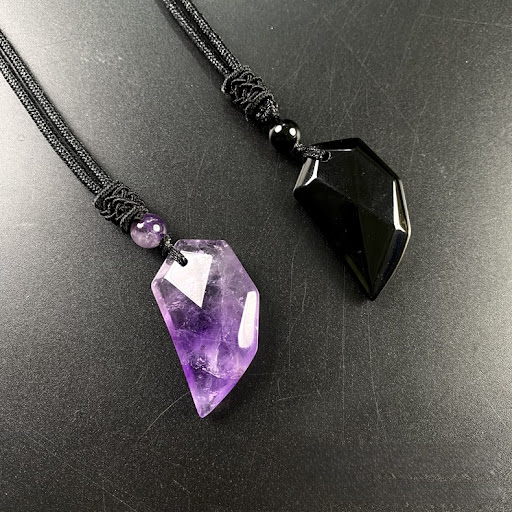 Title 3, Assorted Colors Crystal Wolf Tooth Couple Neckl...