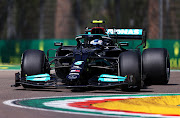 Valtteri Bottas of Finland driving the (77) Mercedes W12 on track during practice before the F1 Grand Prix of Emilia Romagna at Autodromo Enzo e Dino Ferrari on April 16 2021 in Imola, Italy.