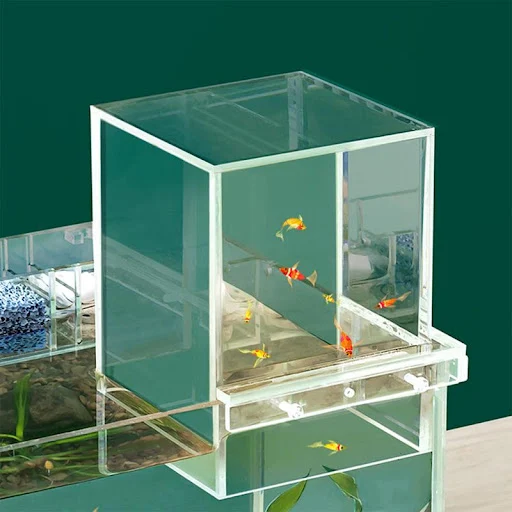 Fish Aquarium Tank Small Transparent Fish Elevator Tank Lightweight Acrylic Inverted Above Water Fish Tank Aquariums & F