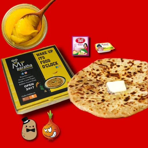 Aloo Pyaz Paratha (Desi Ghee)