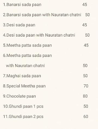 Chaurasiya Pan Point menu 1