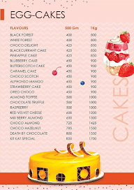 Chennai cake centre menu 1