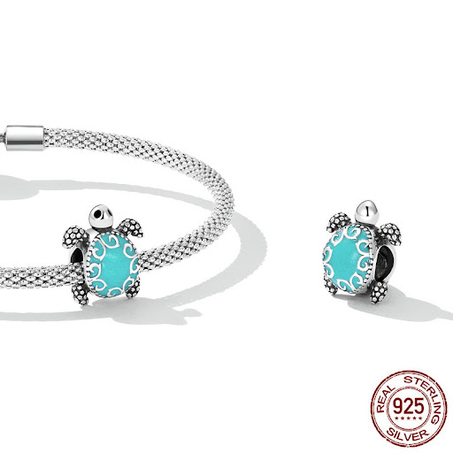 Title 6, Longevity Sea Turtle Silver Beads Vintage — A l...