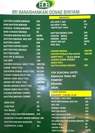 Sri Banashankri Donne Biriyani menu 2