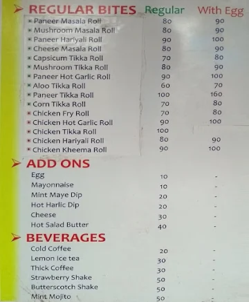 Rolls express menu 