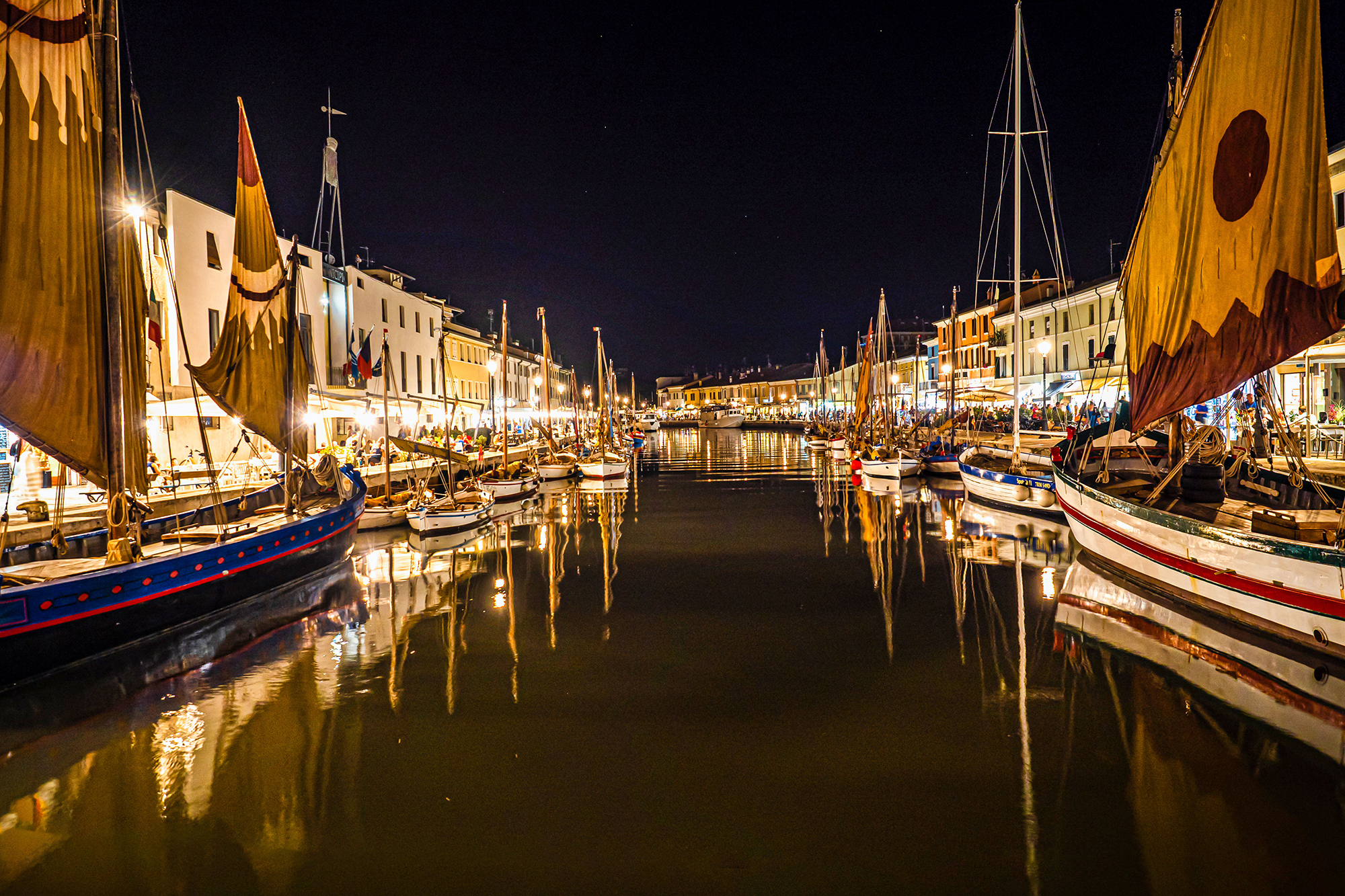 Cesenatico, riflesso notturno