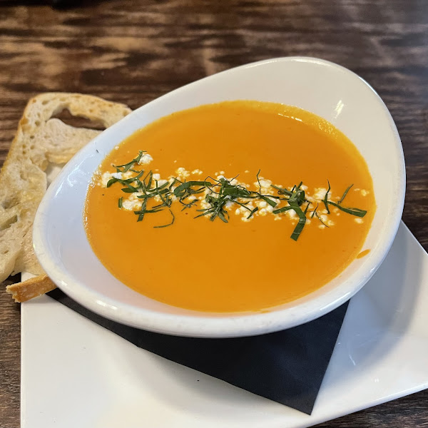 Tomato soup, bread on the side was for my hubby who isn’t gluten free