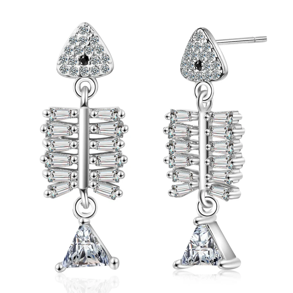 Boucles d'oreilles Fishbone Design Sense Niche