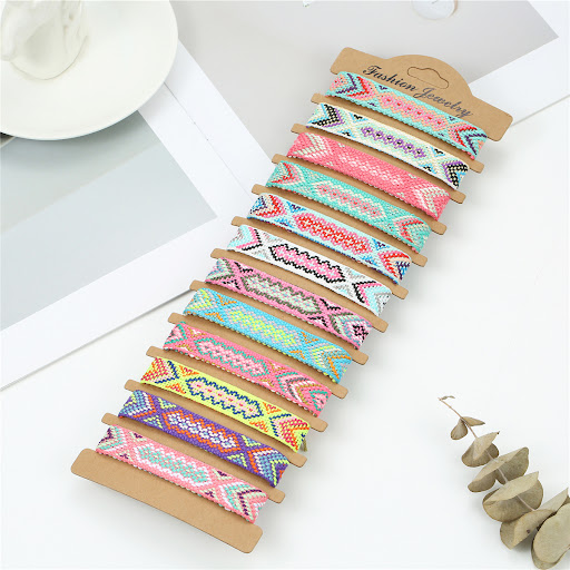 Title 2, Bohemian woven friendship bracelet suit for wom...