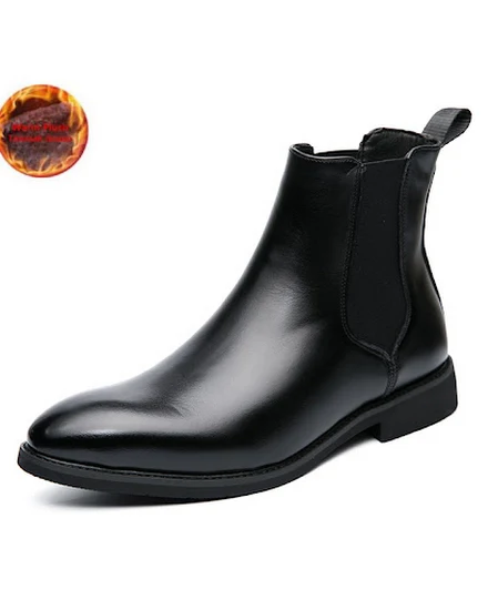 2023 Leather Men Chelsea Boots Brand Designer Italy Dress... - 0