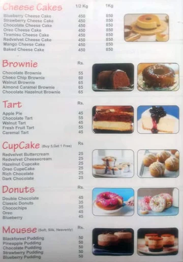 Cake Point menu 