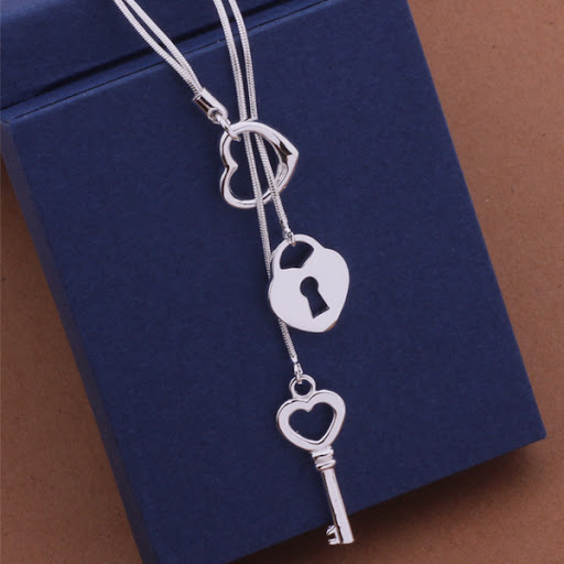 Title 1, Snake bone love lock key necklace