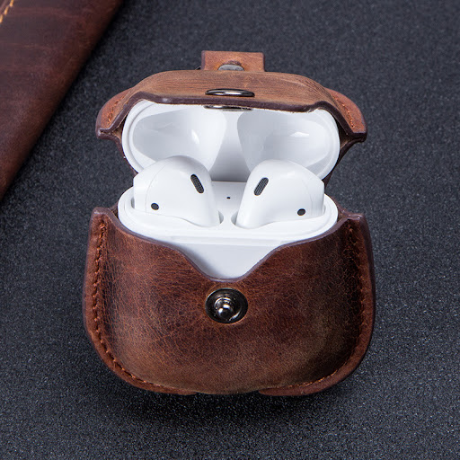 Title 2, Leather keychain portable earphone cover Protec...