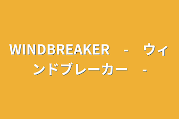 WINDBREAKER　-　ウィンドブレーカー　-