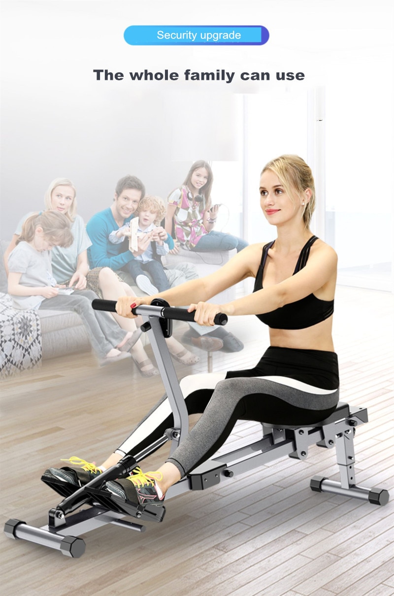 Indoor Foldable Rowing Machine With 12 Adjustable Resistance Home Gym