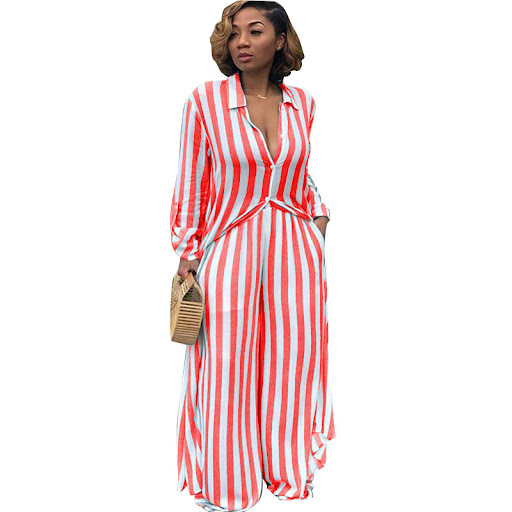 Title 8, Womens Fashion Casual Striped Print Loose Long...