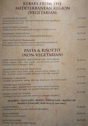 Mio Amore Restaurant menu 
