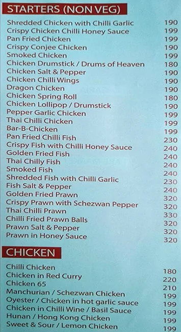 Chopstick menu 