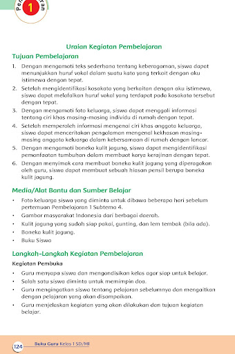 Buku Guru Kelas 1 Tema 1 Revisi 2017