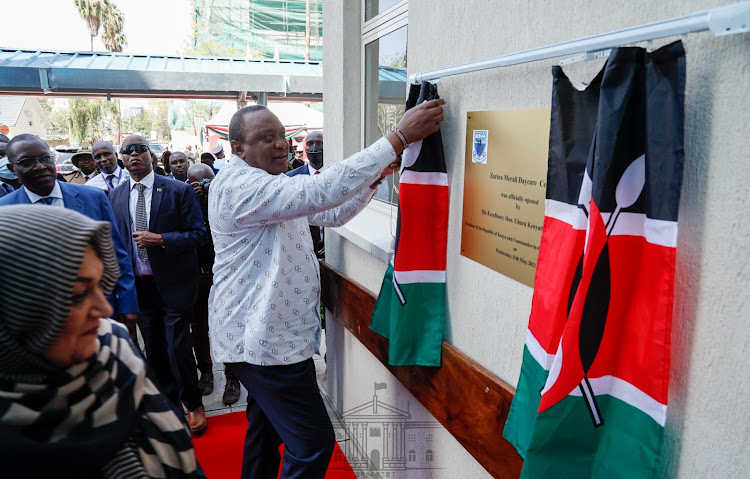 President Uhuru Kenyatta unveils a Sh204 Zarina Merali Daycare Centre at Kenyatta National Hospital on May 11, 2022