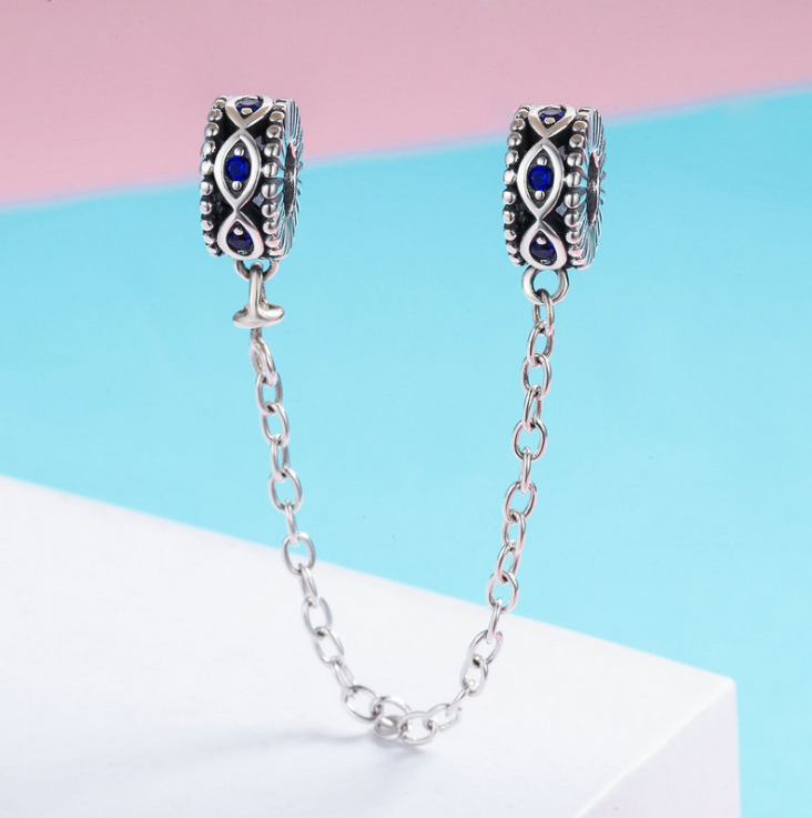 S925 Sterling Silver Safety Chain Positioning Buckle