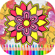 Flowers Mandala Coloring Book  Icon