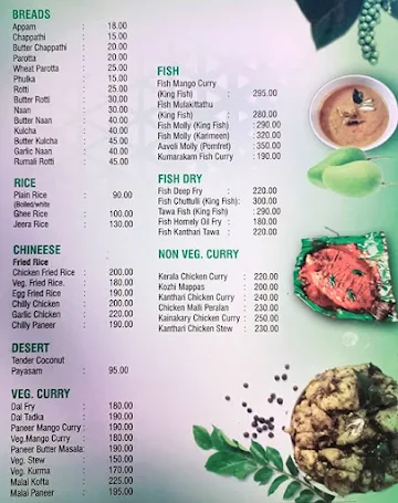 Nambiar's Green Pepper menu 