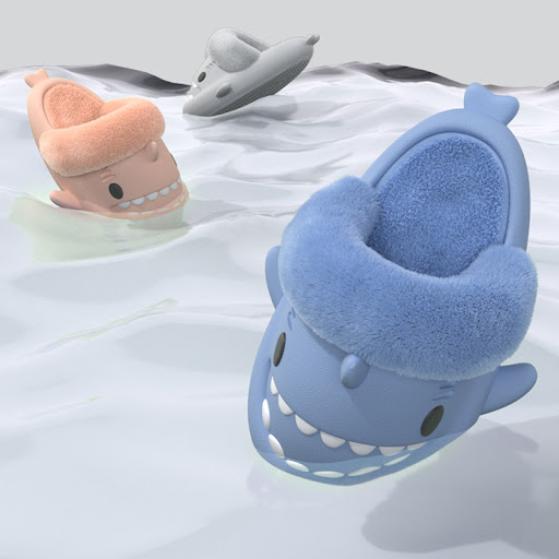 Title 3, Winter Shark Slippers Detachable Warm Fuzzy Sli...
