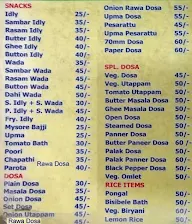 Sri Darshini menu 1