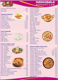 Madhubala Restaurant & Bar menu 2